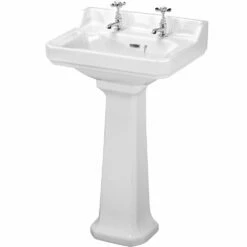 Nuie Carlton 560x450 2th White Basin & Full Pedestal - CCT004