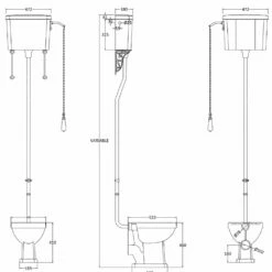 Nuie Carlton White High Level Pan, Cistern & Flush Pipe Kit - CCT002 -HANSGROHE Shop nuie carlton white high level pan cistern flush pipe kit cct002 p46984 222150 image
