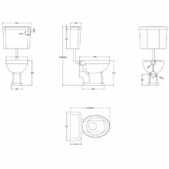 Nuie Carlton White Low Level WC Toilet, Flush Pipe Kit & Chrome Hinges Seat -HANSGROHE Shop nuie carlton white low level wc toilet flush pipe kit chrome hinges seat p33450 162761 image