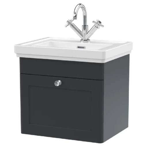 Nuie Classique Satin Anthracite 500 Wall Hung 1-Drawer Vanity Unit & 1TH Basin 1 Nuie Classique Satin Anthracite 500 Wall Hung 1-Drawer Vanity Unit & 1TH Basin -HANSGROHE Shop nuie classique satin anthracite 500 wall hung 1 drawer vanity unit 1th basin p73853 305531 image