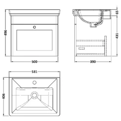 Nuie Classique Satin Anthracite 500 Wall Hung 1-Drawer Vanity Unit & 1TH Basin -HANSGROHE Shop nuie classique satin anthracite 500 wall hung 1 drawer vanity unit 1th basin p73853 305533 image