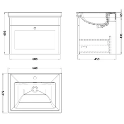Nuie Classique Satin Green 600 Wall Hung 1-Drawer Vanity Unit & 1TH Basin -HANSGROHE Shop nuie classique satin green 600 wall hung 1 drawer vanity unit 1th basin p73869 305569 image