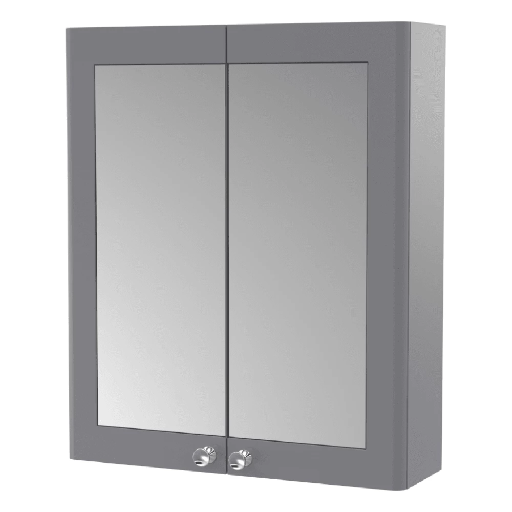 Nuie Classique Satin Grey 600 Mirror Cabinet 1 Nuie Classique Satin Grey 600 Mirror Cabinet