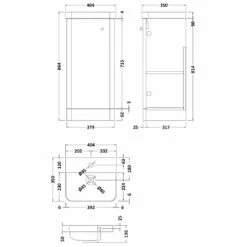 Nuie Core Gloss Grey Mist 400mm Floor Standing 1-Door Vanity Unit & Basin - COR402 -HANSGROHE Shop nuie core gloss grey mist 400mm floor standing 1 door vanity unit basin cor402 p40705 201168 image