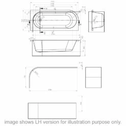 Nuie Crescent White Right Hand Single Back To Wall Corner Bath 1700x725 -HANSGROHE Shop nuie crescent white right hand single back to wall corner bath 1700x725 p74329 306045 image