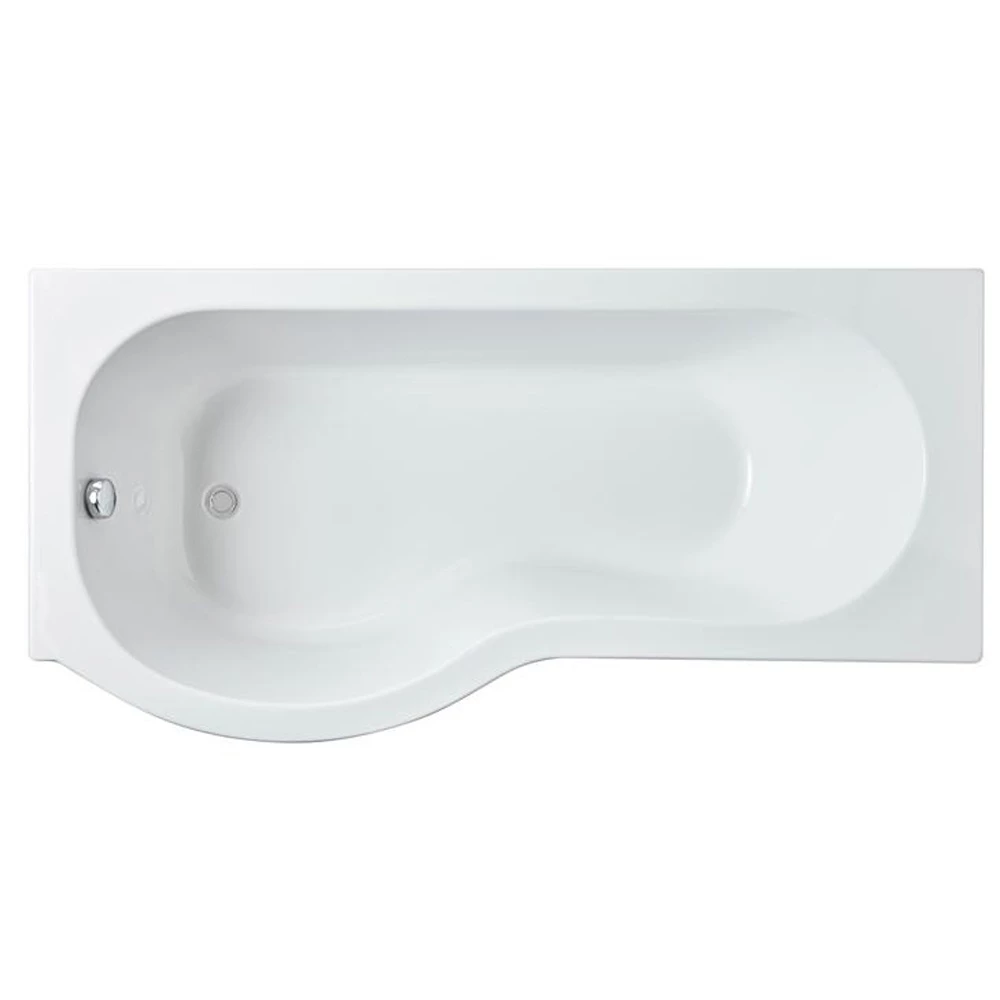 Nuie Curved P Shape 1700mm Shower Bath LH, Fixed Screen & White Panel 2 Nuie Curved P Shape 1700mm Shower Bath LH, Fixed Screen & White Panel - Image 2