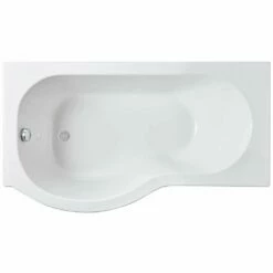 Nuie Curved P Shaped Single Ended Bath LH 1500x850x700