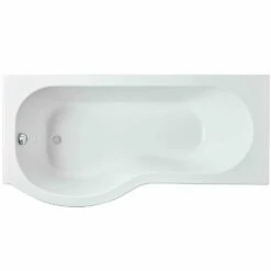 Nuie Curved P Shaped Single Ended Bath LH 1600x850x700
