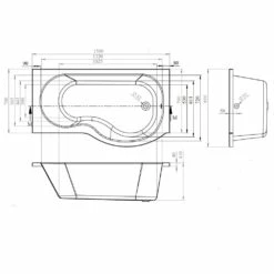 Nuie Curved P Shaped Single Ended Bath RH 1500x850x700 -HANSGROHE Shop nuie curved p shaped single ended bath rh 1500x850x700 p34053 165800 image