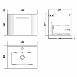 Nuie Deco Satin Anthracite 500mm Wall Hung Single Drawer Vanity Unit & Basin 2 -HANSGROHE Shop nuie deco satin anthracite 500mm wall hung single drawer vanity unit basin 2 p62613 270792 image