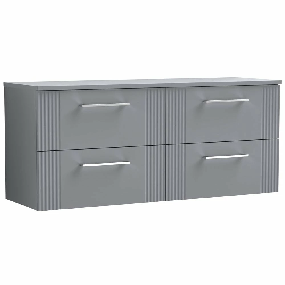 Nuie Deco Satin Grey 1200 Wall Hung 4-Drawer Vanity Unit & Worktop 1 Nuie Deco Satin Grey 1200 Wall Hung 4-Drawer Vanity Unit & Worktop