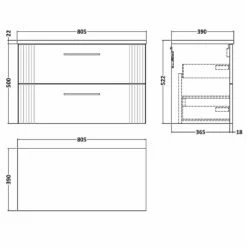 Nuie Deco Satin White 800mm Wall Hung 2-Drawer Vanity Unit & Laminate Top 5 Nuie Deco Satin White 800mm Wall Hung 2-Drawer Vanity Unit & Laminate Top -HANSGROHE Shop nuie deco satin white 800mm wall hung 2 drawer vanity unit laminate top p62492 270405 image
