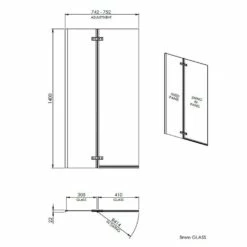 Nuie Ella Straight Hinged Bath Screen - ERSS1 7 Nuie Ella Straight Hinged Bath Screen - ERSS1 -HANSGROHE Shop nuie ella straight hinged bath screen erss1 p30394 147752 image
