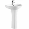 Nuie Freya 550x460 1th White Basin & Full Pedestal NCG300