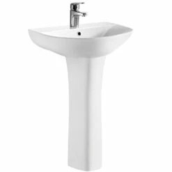 Nuie Freya 550x460 1th White Basin & Full Pedestal NCG300