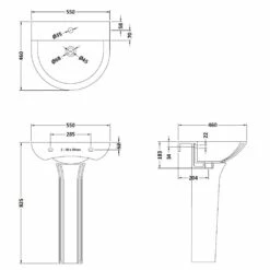 Nuie Freya 550x460 1th White Basin & Full Pedestal NCG300 -HANSGROHE Shop nuie freya 550x460 1th white basin full pedestal ncg300 p30941 150241 image