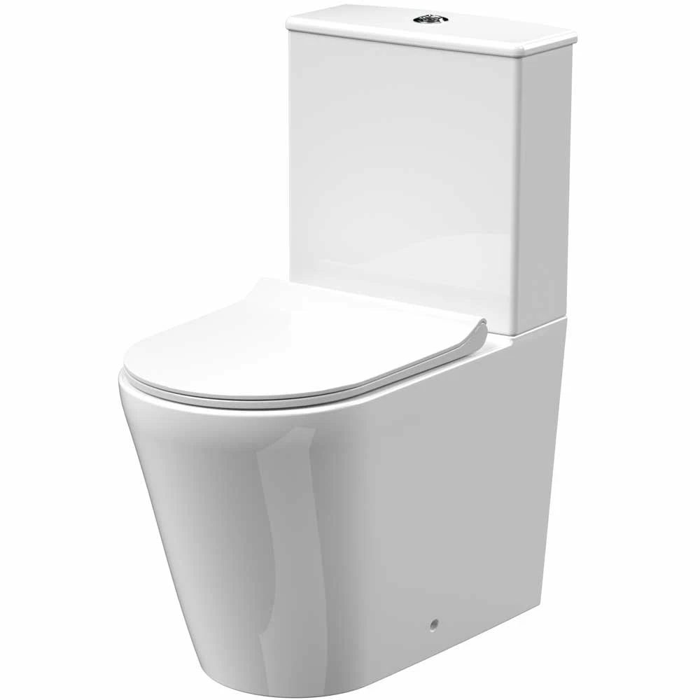 Nuie Freya White Back To Wall Toilet Pan, Cistern & Soft Close Seat - NCG650 1 Nuie Freya White Back To Wall Toilet Pan, Cistern & Soft Close Seat - NCG650