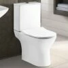Nuie Freya White Close Coupled Toilet Pan, Cistern & Sandwich Soft Close Seat - NCG350