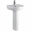Nuie Harmony 500x416 1th White Basin & Full Pedestal CHM002