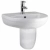 Nuie Harmony 500x416 2th White Basin & Semi Pedestal CHM004