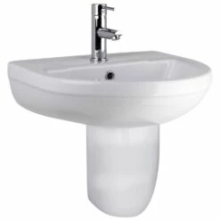 Nuie Harmony 500x416 2th White Basin & Semi Pedestal CHM004