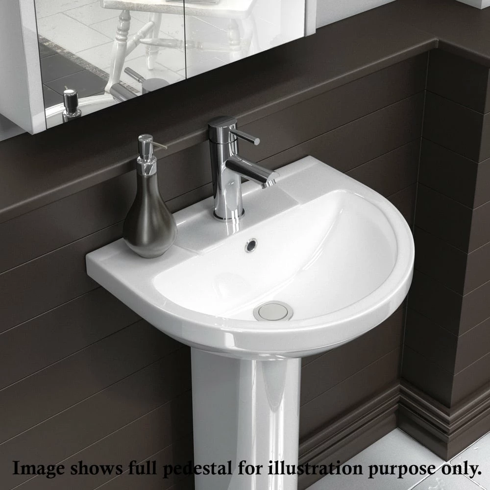 Nuie Harmony 500x416 2th White Basin & Semi Pedestal CHM004 2 Nuie Harmony 500x416 2th White Basin & Semi Pedestal CHM004 - Image 2