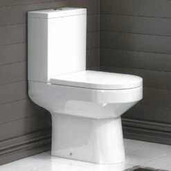 Nuie Harmony White Close Coupled Toilet Pan, Cistern & Soft Close Seat