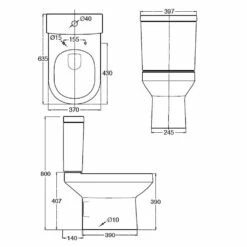 Nuie Harmony White Close Coupled Toilet Pan, Cistern & Soft Close Seat -HANSGROHE Shop nuie harmony white close coupled toilet pan cistern soft close seat p30959 150325 image