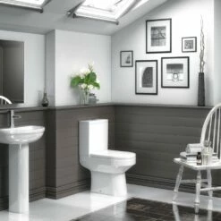 Nuie Harmony White Open To Wall Pan & Cistern - CHM003 -HANSGROHE Shop nuie harmony white open to wall pan cistern chm003 p46985 222153 image