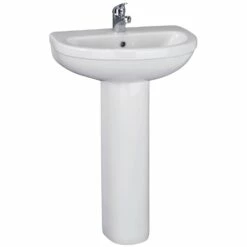 Nuie Ivo 550x445 1th White Basin & Full Pedestal - CIV002