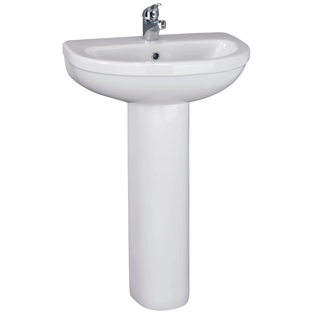 Nuie Ivo 550x445 1th White Basin & Full Pedestal - CIV002 1 Nuie Ivo 550x445 1th White Basin & Full Pedestal - CIV002