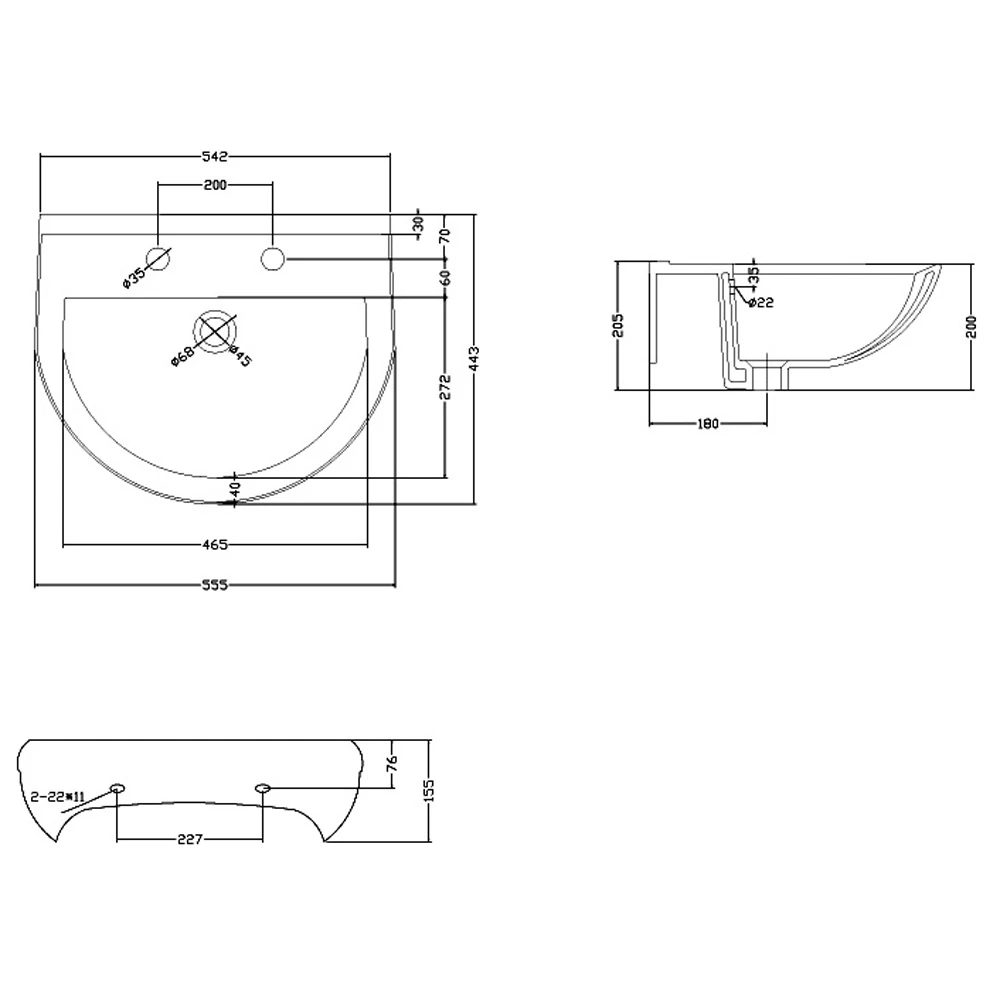 Nuie Ivo 550x445 1th White Basin & Full Pedestal - CIV002 5 Nuie Ivo 550x445 1th White Basin & Full Pedestal - CIV002 - Image 5