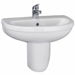 Nuie Ivo 550x445 1th White Basin & Semi Pedestal