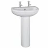 Nuie Ivo 550x445 2th White Basin & Full Pedestal CIV003