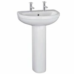 Nuie Ivo 550x445 2th White Basin & Full Pedestal CIV003
