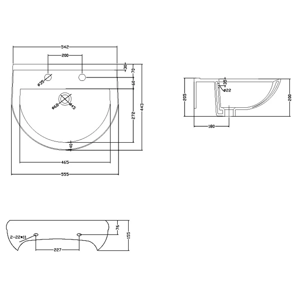 Nuie Ivo 550x445 2th White Basin & Full Pedestal CIV003 5 Nuie Ivo 550x445 2th White Basin & Full Pedestal CIV003 - Image 5