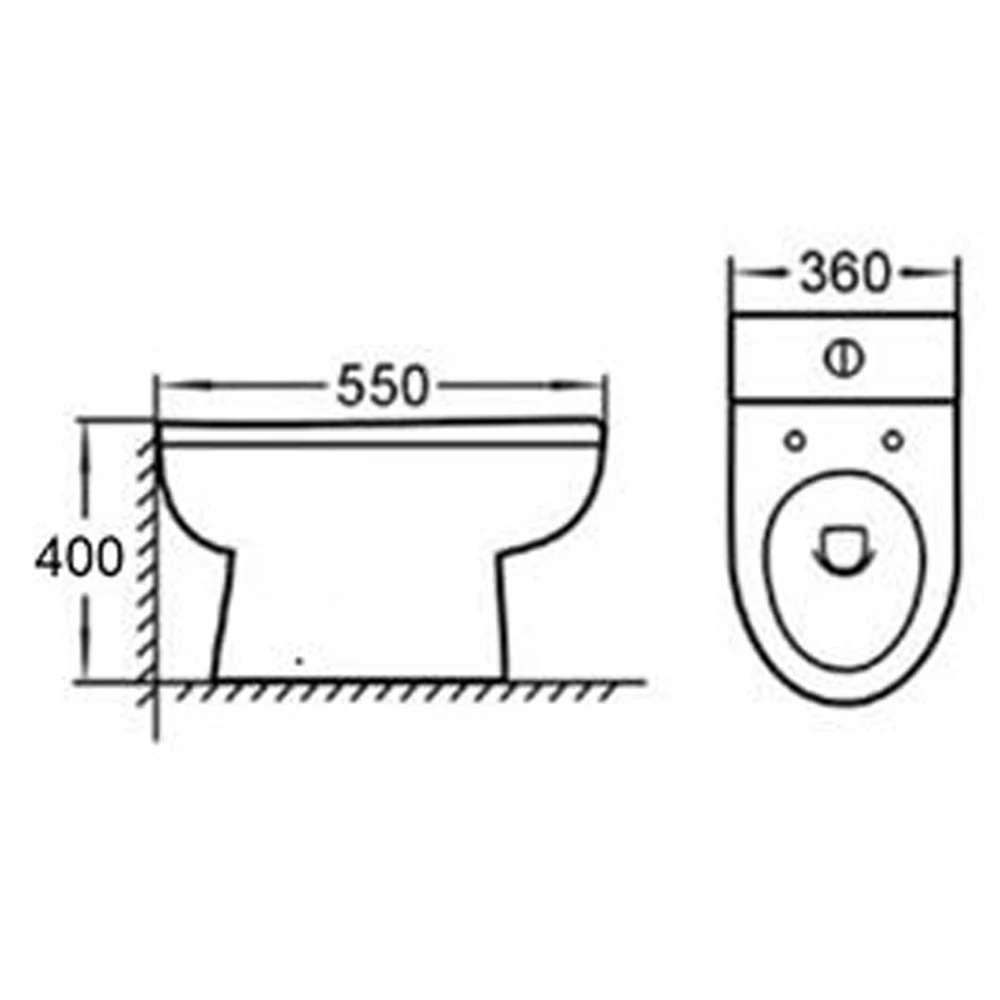 Nuie Ivo White Back To Wall Toilet Pan & Soft Close Seat 3 Nuie Ivo White Back To Wall Toilet Pan & Soft Close Seat - Image 3