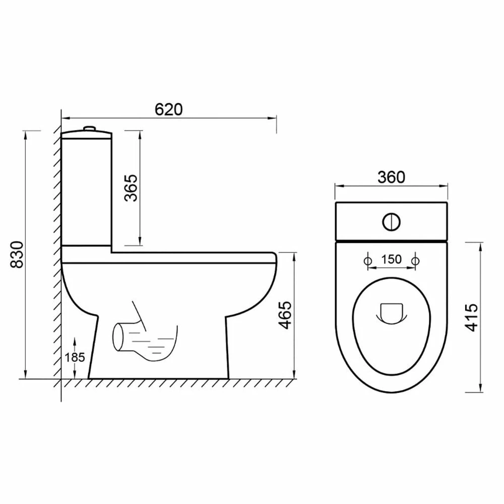 Nuie Ivo White Comfort Height Pan & Cistern - NCS251 2 Nuie Ivo White Comfort Height Pan & Cistern - NCS251 - Image 2