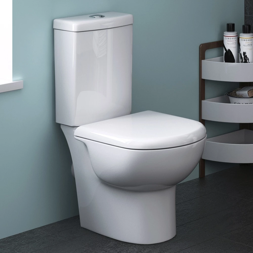 Nuie Knedlington White Compact Close Coupled Toilet Pan, Cistern & Soft Close Seat 1 Nuie Knedlington White Compact Close Coupled Toilet Pan, Cistern & Soft Close Seat