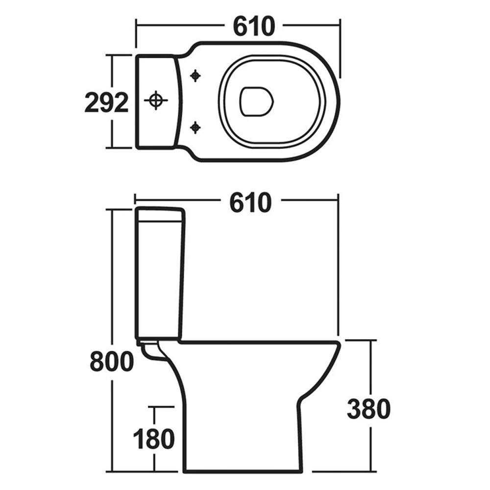 Nuie Knedlington White Compact Close Coupled Toilet Pan, Cistern & Soft Close Seat 6 Nuie Knedlington White Compact Close Coupled Toilet Pan, Cistern & Soft Close Seat - Image 6