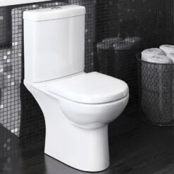 Nuie Lawton White Close Coupled Toilet Pan, Cistern & Soft Close Toilet Seat