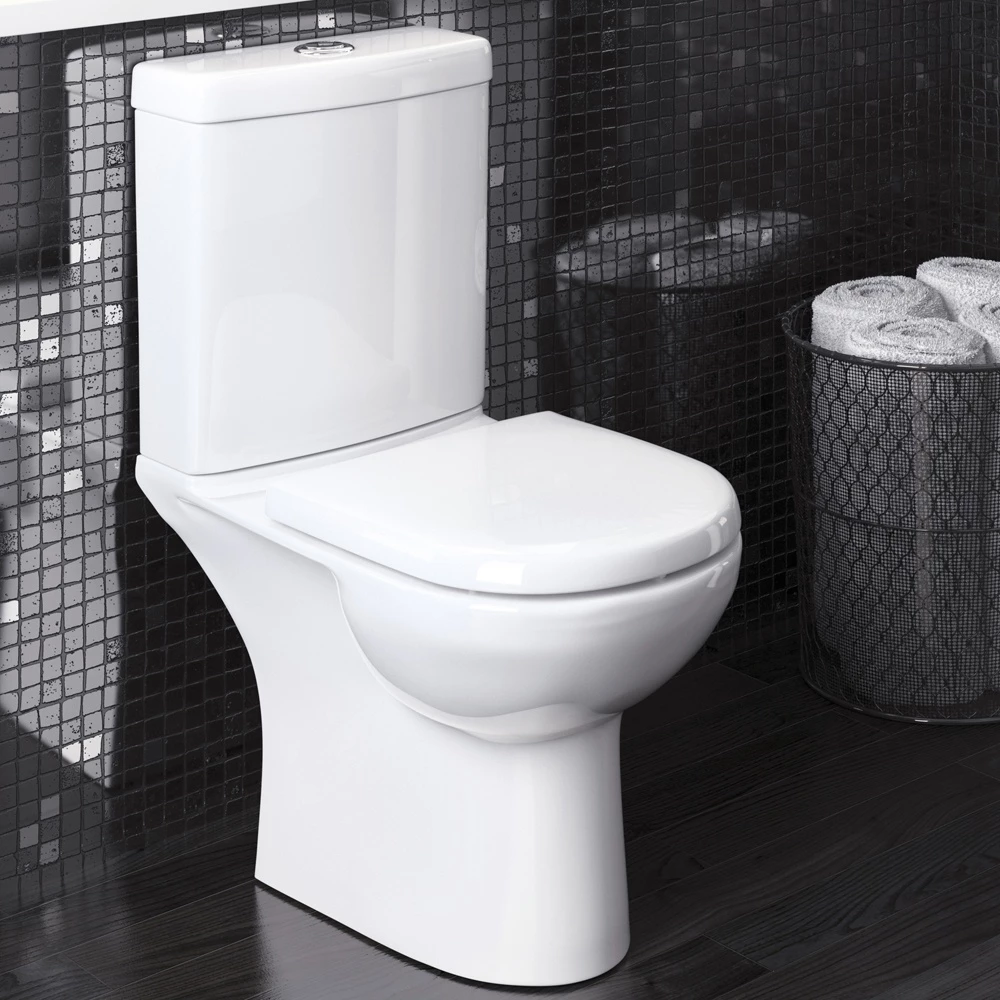 Nuie Lawton White Close Coupled Toilet Pan, Cistern & Soft Close Toilet Seat 1 Nuie Lawton White Close Coupled Toilet Pan, Cistern & Soft Close Toilet Seat