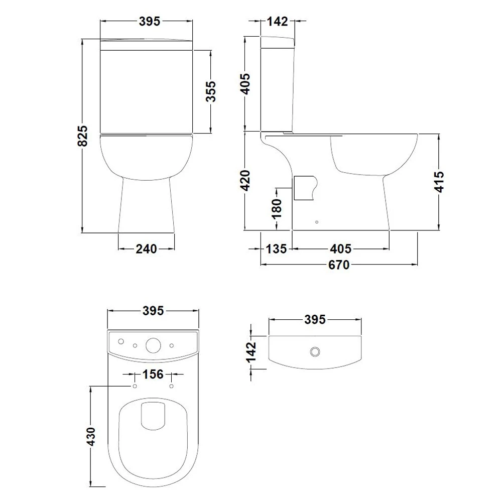Nuie Lawton White Close Coupled Toilet Pan, Cistern & Soft Close Toilet Seat 6 Nuie Lawton White Close Coupled Toilet Pan, Cistern & Soft Close Toilet Seat - Image 6