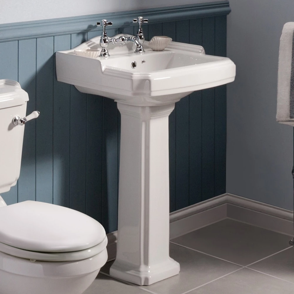 Nuie Legend 580x470 2th White Basin & Full Pedestal CLG004 2 Nuie Legend 580x470 2th White Basin & Full Pedestal CLG004 - Image 2