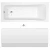 Nuie Linton Square Single Ended Straight Bath 1500x700 & Front Panel