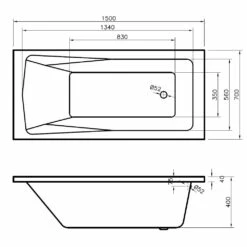 Nuie Linton Square Single Ended Straight Bath 1500x700 -HANSGROHE Shop nuie linton square single ended straight bath 1500x700 p30217 147022 image