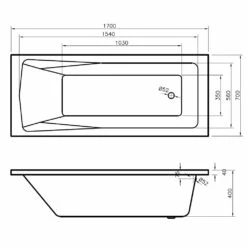 Nuie Linton Square Single Ended Straight Bath 1700x700 -HANSGROHE Shop nuie linton square single ended straight bath 1700x700 p7037 146941 image