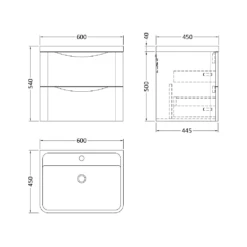 Nuie Lunar Satin Blue 600 Wall Hung 2-Drawer Vanity Unit & Basin -HANSGROHE Shop nuie lunar satin blue 600 wall hung 2 drawer vanity unit basin p73896 307399 image