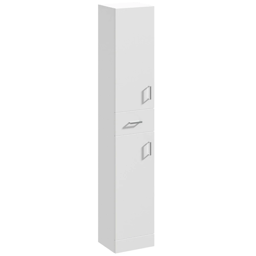 Nuie Mayford Gloss White 350x330x1900mm Tall Cabinet - PRC164 1 Nuie Mayford Gloss White 350x330x1900mm Tall Cabinet - PRC164