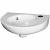 Nuie Melbourne 430x340 1th White Ceramics Wall Hung Round Basin NCU942